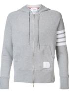 Thom Browne Striped Sleeve Zipped Hoodie