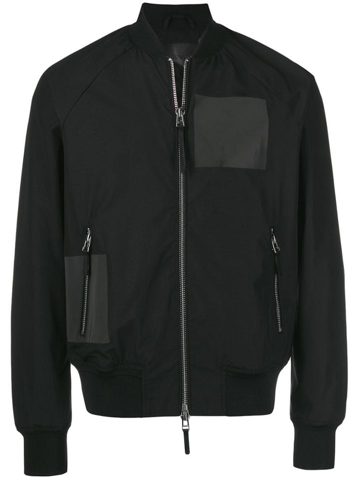 Emporio Armani Plain Bomber Jacket - Black