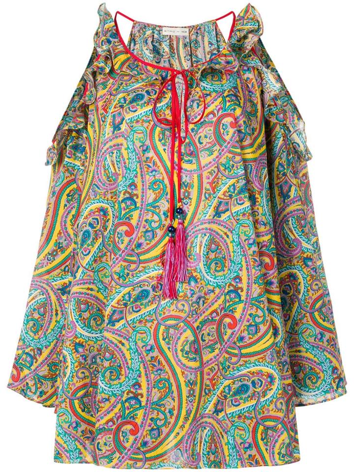 Etro Paisley Print Off-the-shoulder Blouse - Yellow