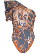 Johanna Ortiz Indonesian Desire Printed One-shoulder Swimsuit - Orange