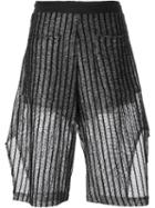 Lost And Found Striped Knitted Shorts