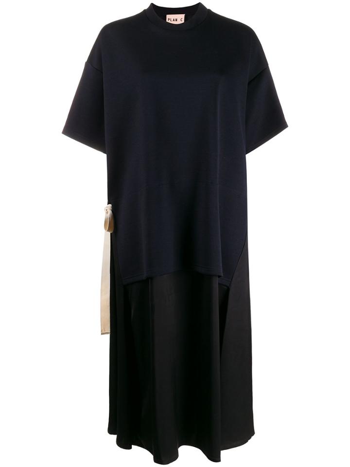Plan C Short-sleeve Oversized Dress - Blue