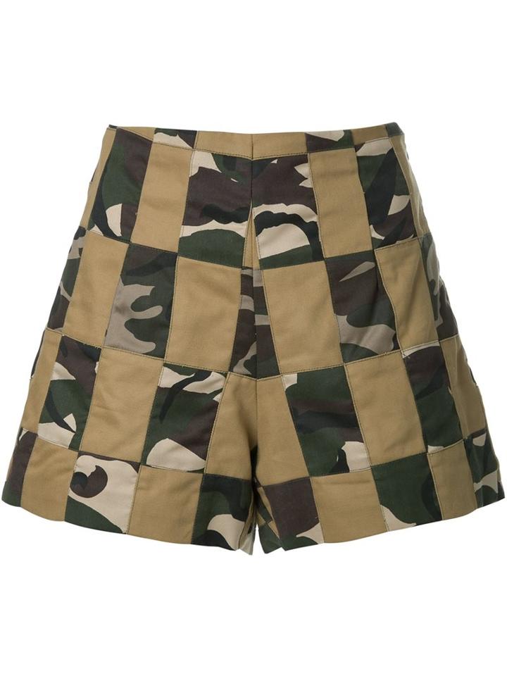 Manning Cartell Patchwork Shorts, Women's, Size: 10, Brown, Cotton