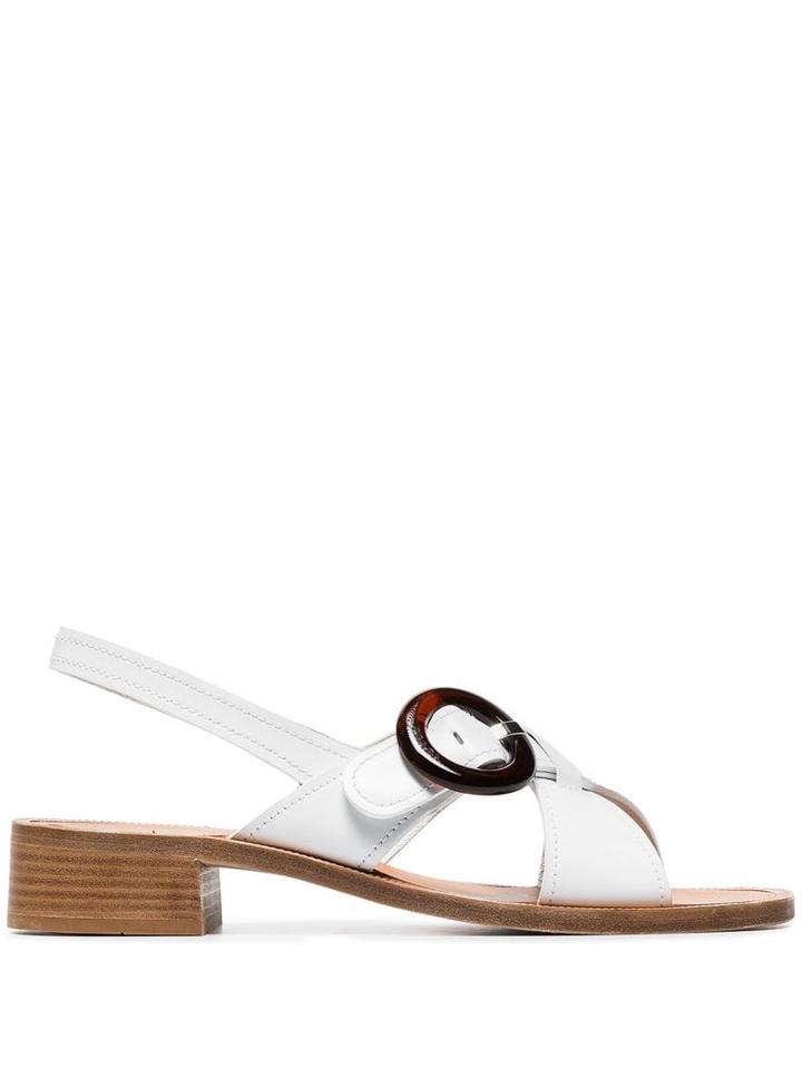 Prada Iconic Cross-over Sandals - White