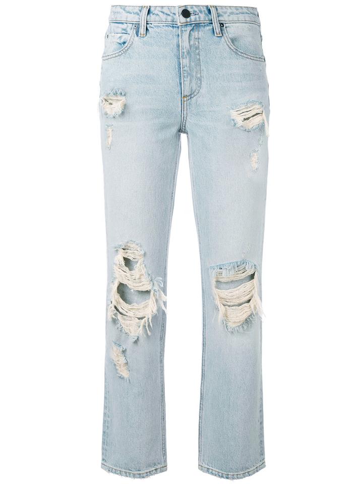 Alexander Wang - Destroyed Cult Straight-leg Jeans - Women - Cotton - 26, Blue, Cotton