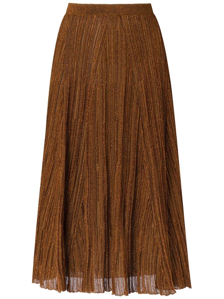 Gig - Knit Midi Skirt - Women - Polyester/viscose - P, Brown, Polyester/viscose
