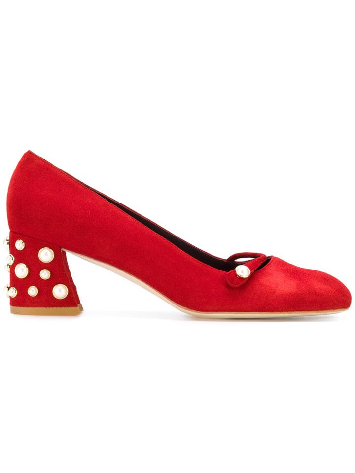 Stuart Weitzman Strap Pumps - Red
