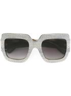 Gucci Eyewear Oversize Crystal Square Sunglasses - Grey