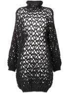 Yohji Yamamoto Vintage Turtleneck Chunky Knit Dress - Grey