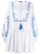 Wandering Embroidered Mini Dress - White
