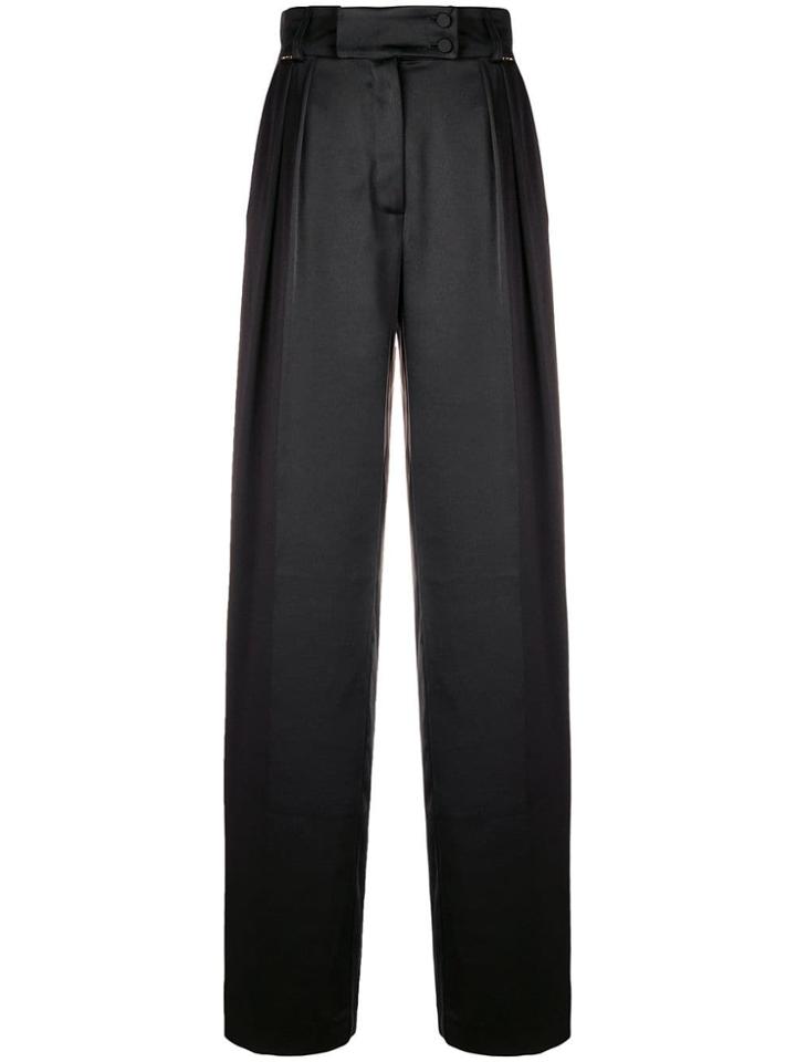 Styland Wide Leg Tailored Trousers - Black