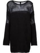 Ilaria Nistri Semi Sheer Long Fit Jumper, Women's, Size: Xs, Black, Silk/polyamide/mohair/virgin Wool
