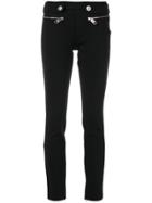 Versus Zip Button Tab Skinny Trousers - Black