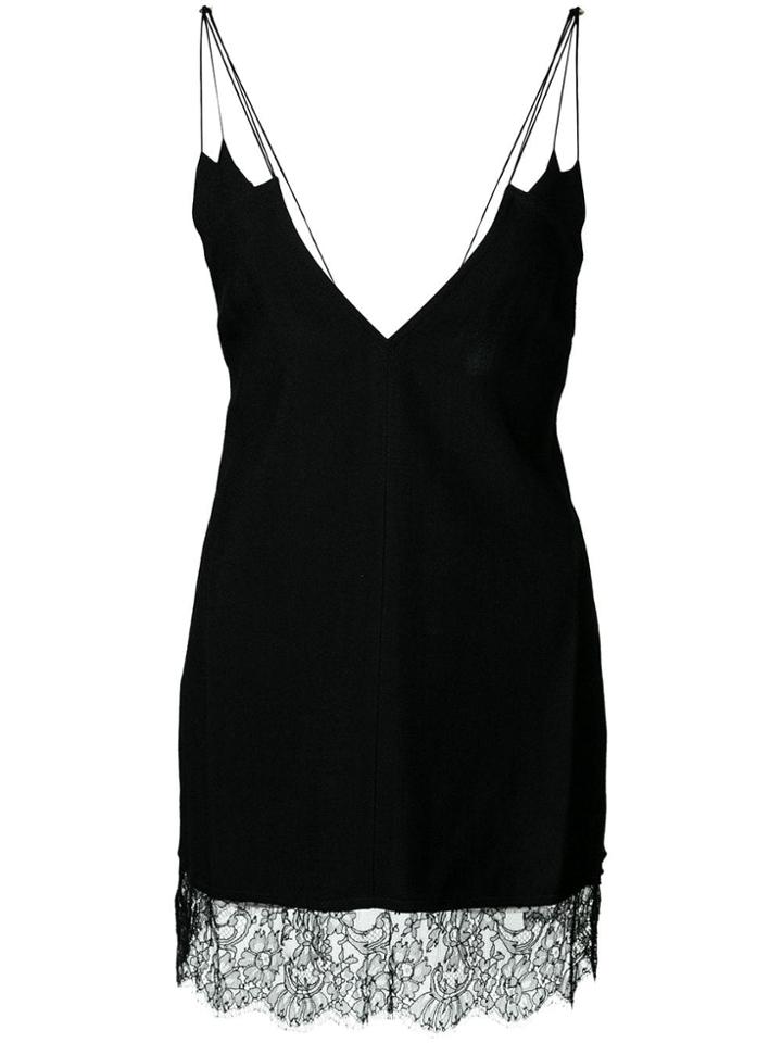 Khaite Scalloped Lace Hem Blouse - Black