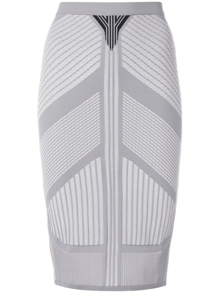 Prada Bandage Knitted Pencil Skirt - Grey