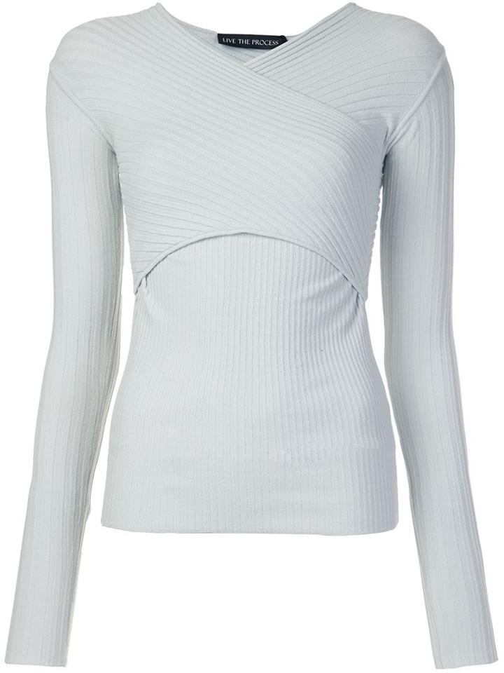 Live The Process V-neck Top, Women's, Size: Small, Grey, Viscose/pbt Elite