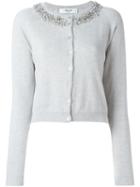 Blugirl Cropped Embellished Cardigan, Women's, Size: 42, Grey, Polyamide/viscose/cashmere/wool