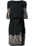 Etro Paisley Print Dress, Women's, Size: 44, Black, Silk