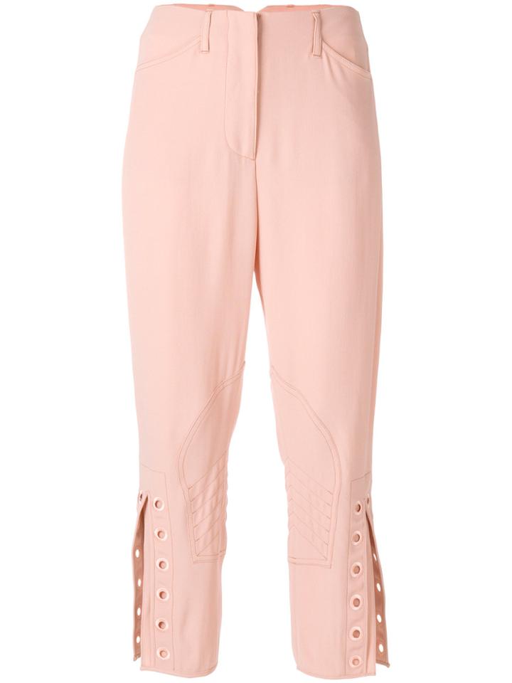 Fendi Eyelet Detail Cropped Trousers - Pink & Purple