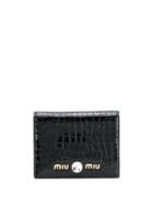 Miu Miu Crocodile Print Wallet - Black