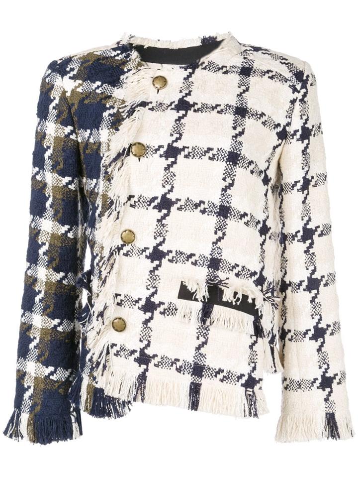 Monse Checked Panel Jacket - White