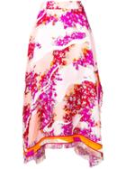 Emilio Pucci Floral Asymmetric Skirt - Pink & Purple