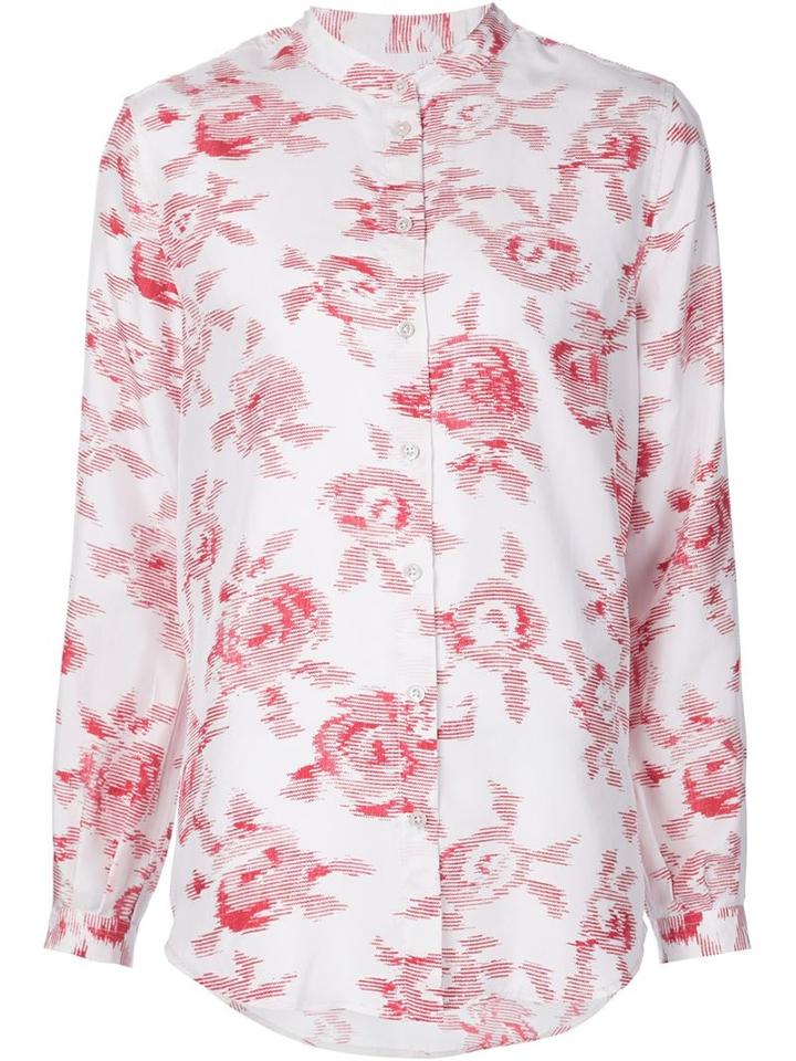 Equipment Abstract Print Shirt, Women's, Size: Large, White, Silk