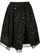 Comme Des Garcons Noir Kei Ninomiya Embellished Pleated Voluminous Skirt