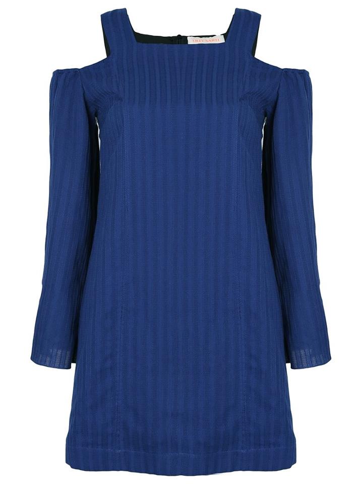 Lilly Sarti Cold Shoulder Dress, Women's, Size: 40, Blue, Cotton