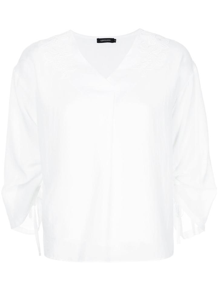 Loveless Embroidered Fitted Shirt - White