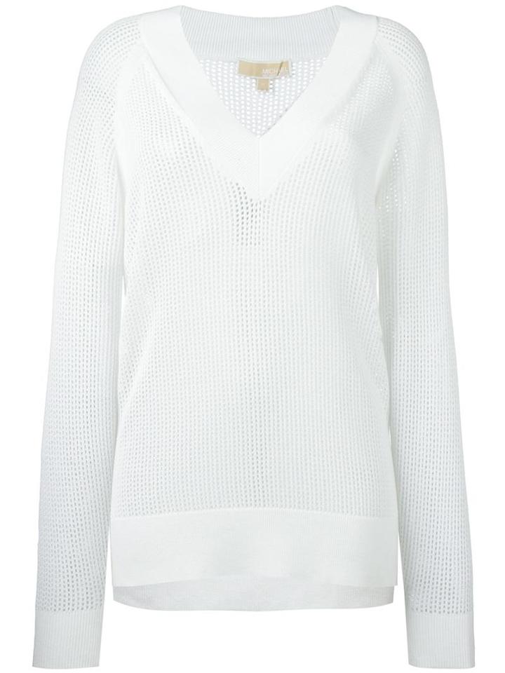Michael Michael Kors Perforated Detail Sweatshirt, Women's, Size: Small, Nylon/polyester/viscose/cashmere