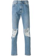 Msgm Distressed Regular Jeans - Blue