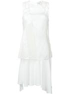 3.1 Phillip Lim Layered Crochet Dress, Women's, Size: 8, White, Silk/nylon/cotton