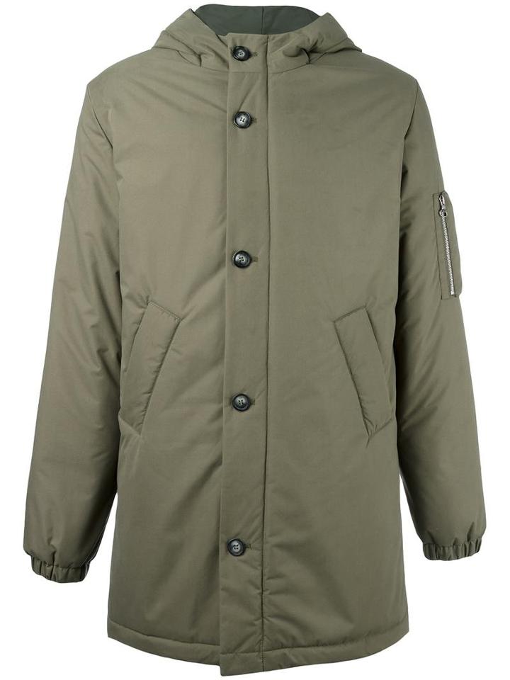 A.p.c. 'siberie' Parka, Men's, Size: Large, Green, Polyester/viscose/nylon