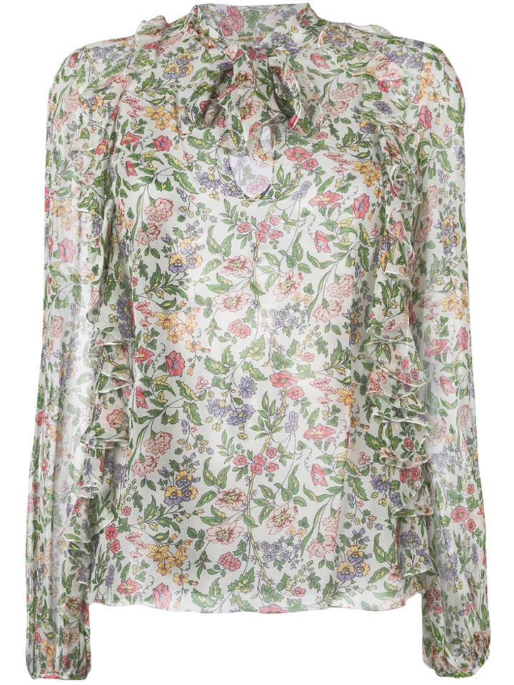 Giambattista Valli Printed Frill Trim Blouse - Green