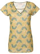 Kristina Ti V-neck Printed Top - Green