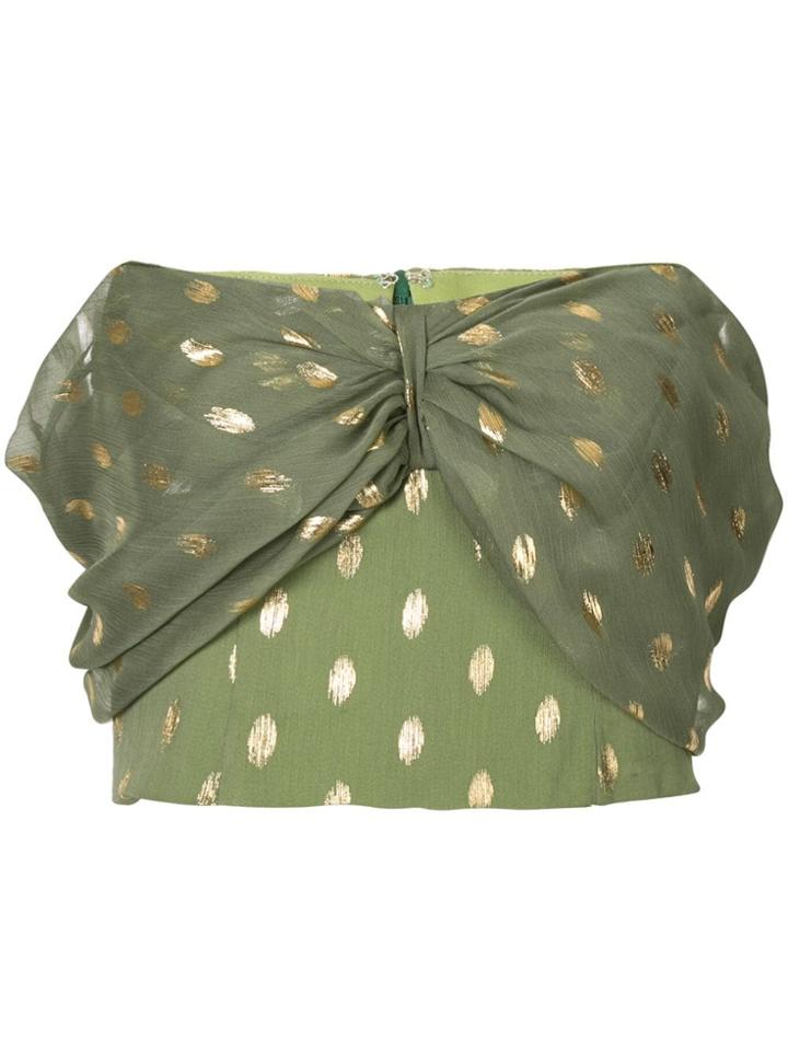 Bambah Polka Dot Cropped Shirt - Green