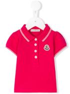 Moncler Kids Embroidered Logo Polo Shirt, Infant Girl's, Size: 9-12 Mth, Pink/purple