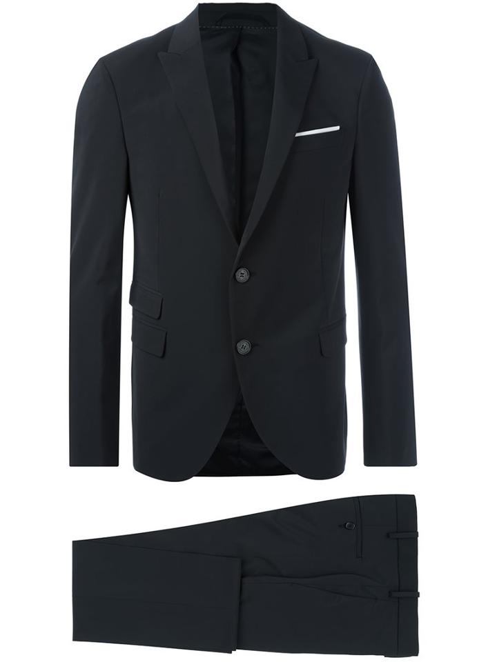 Neil Barrett Two-piece Suit, Men's, Size: 48, Black, Polyester/spandex/elastane/viscose