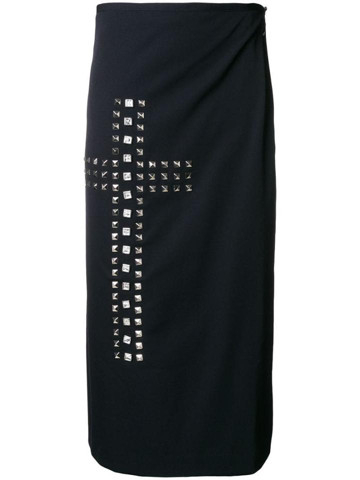 Comme Des Garçons Pre-owned Studded Cross Wrap Skirt - Black