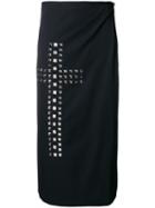 Comme Des Garçons Pre-owned Studded Cross Wrap Skirt - Black