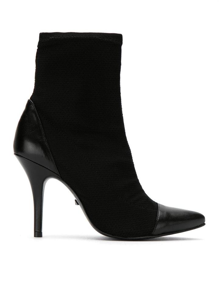 Schutz Contrast Panel Mid-heel Boots - Black