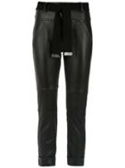 Andrea Bogosian Belted Leather Pants - Black
