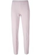Blumarine Pleated Slim Fit Trousers, Women's, Size: 40, Pink/purple, Acetate/viscose/polyester/spandex/elastane