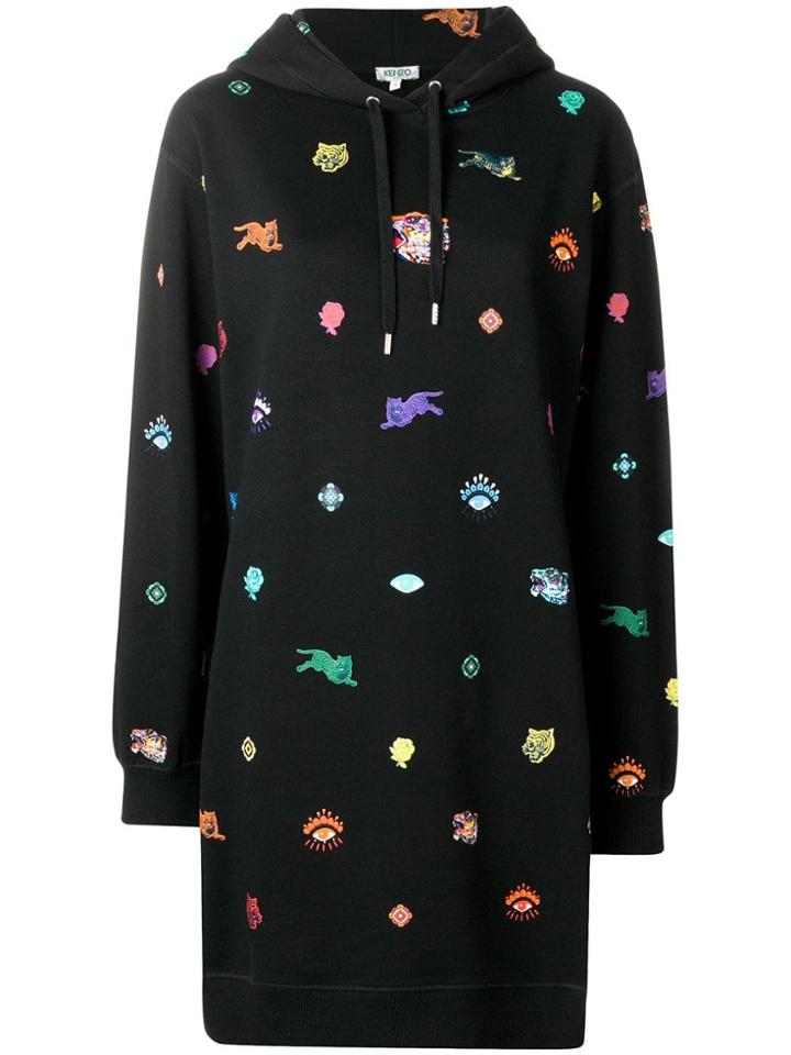 Kenzo 'go Tigers Capsule' Hoodie Dress - Black