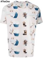 J.w.anderson Cat & Dog Print T-shirt, Men's, Size: Medium, Pink/purple, Cotton