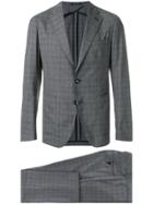 Tagliatore Check Print Suit - Grey