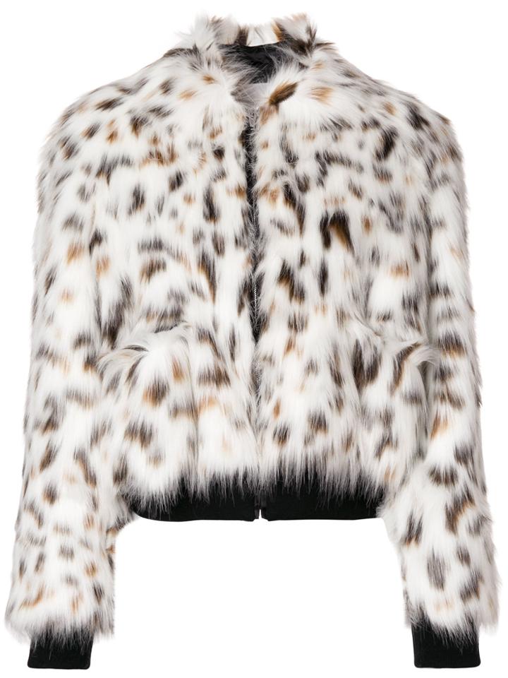 Msgm Faux Fur Bomber Jacket - White