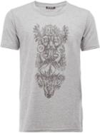 Balmain Totem Print T-shirt, Men's, Size: Medium, Grey, Cotton