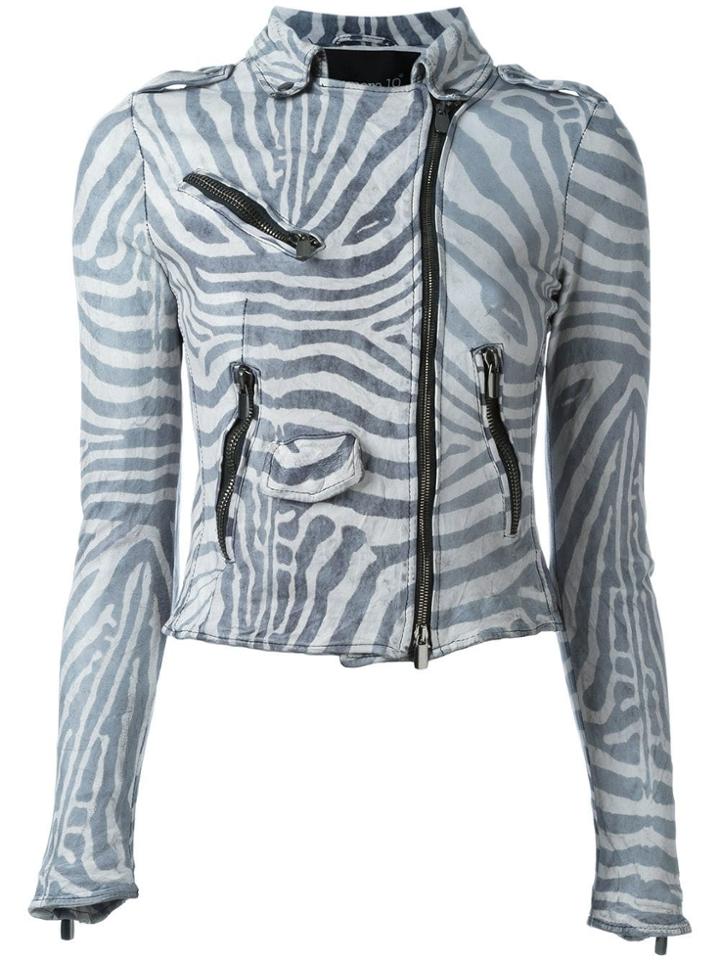 Numero 10 Zebra Print Jacket - Black